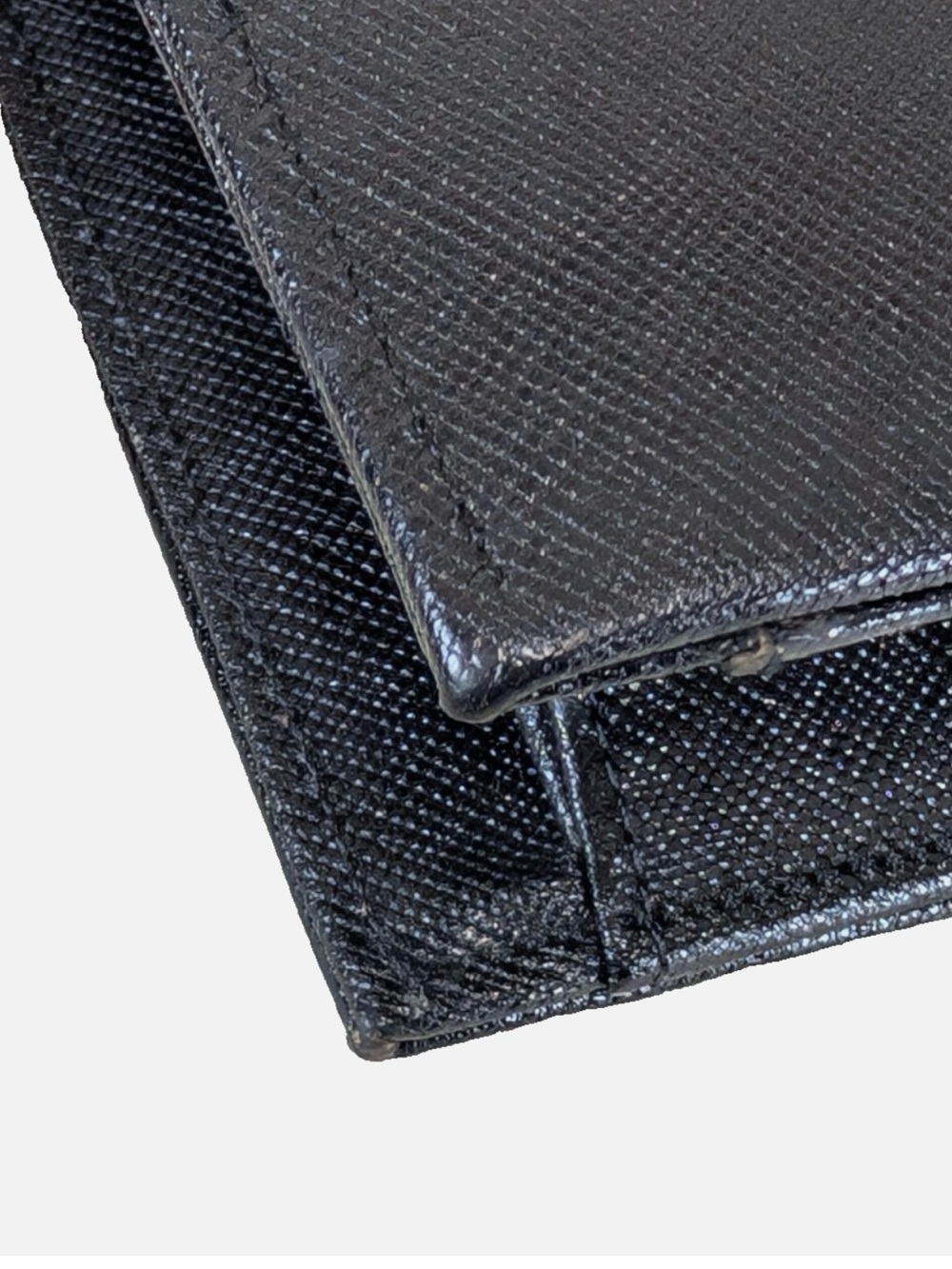 Saint Laurent Black Leather Envelope Clutch with Gold-Tone Button - Picture 9 of 13